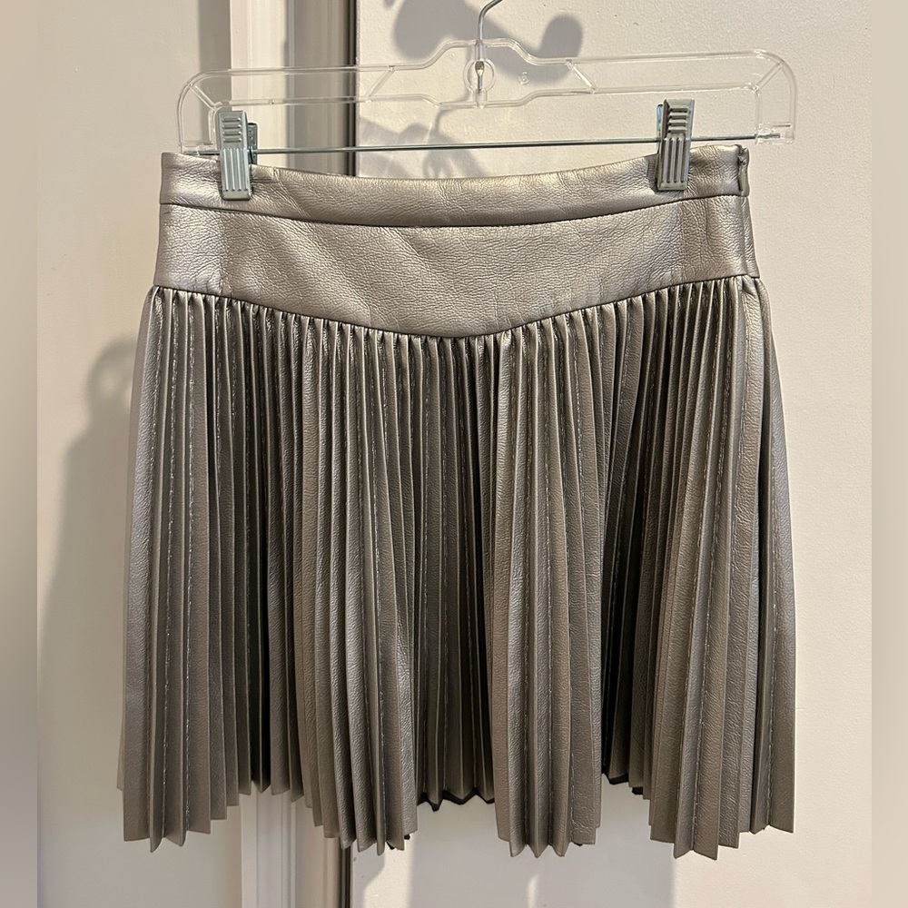 Zara Girls Accordion Pleated Silver Skirt, size 13-14